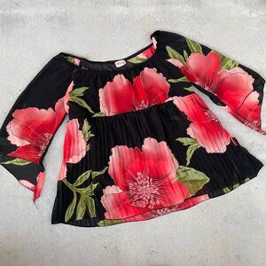 Black Floral Milkmaid Top